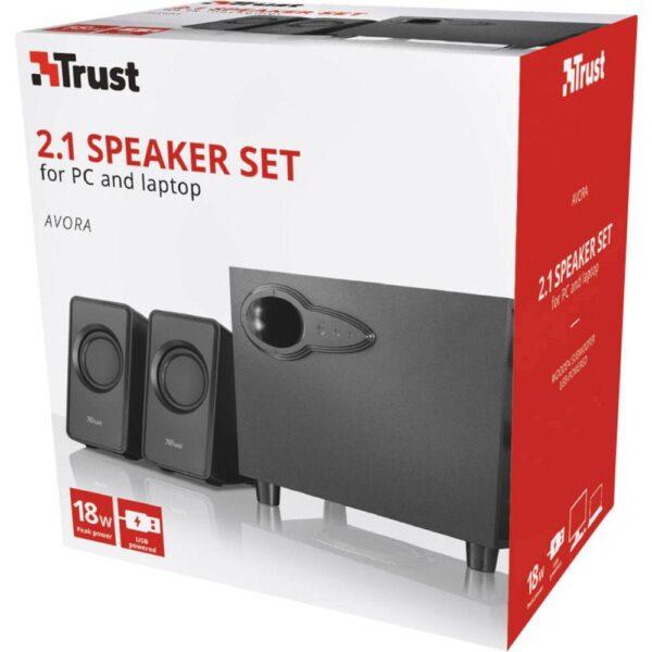 Trust Avora 21 Szamitogep hangszoro Vezetekes 9 W Fekete c