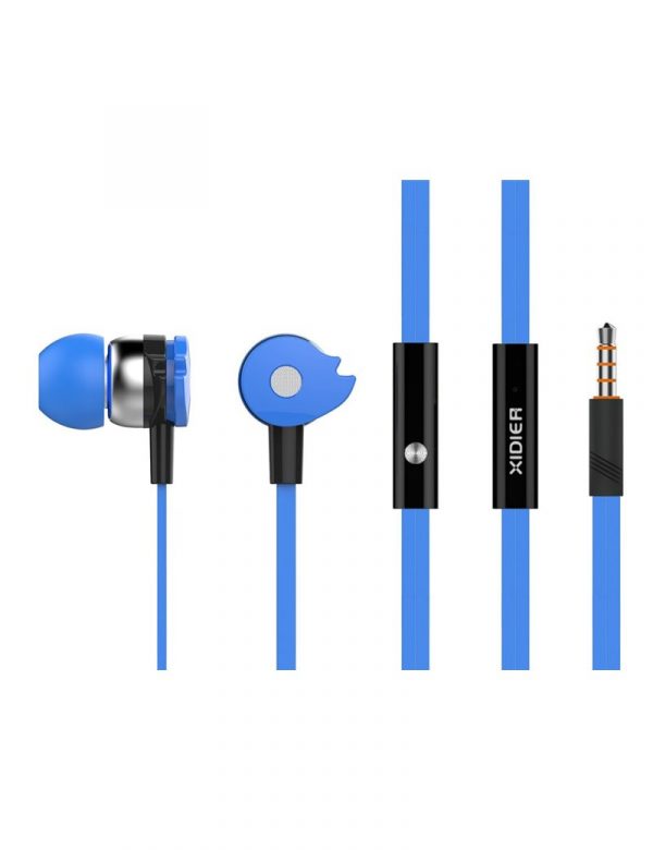 celebrat earphones with d1 microphone on off 10mm 12m flat blue