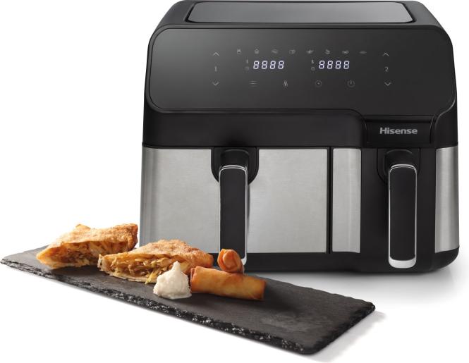 hisense haf2900d forrólevegős sütő/air fryer 8.3 l 1700w dupla sütőfiókkal